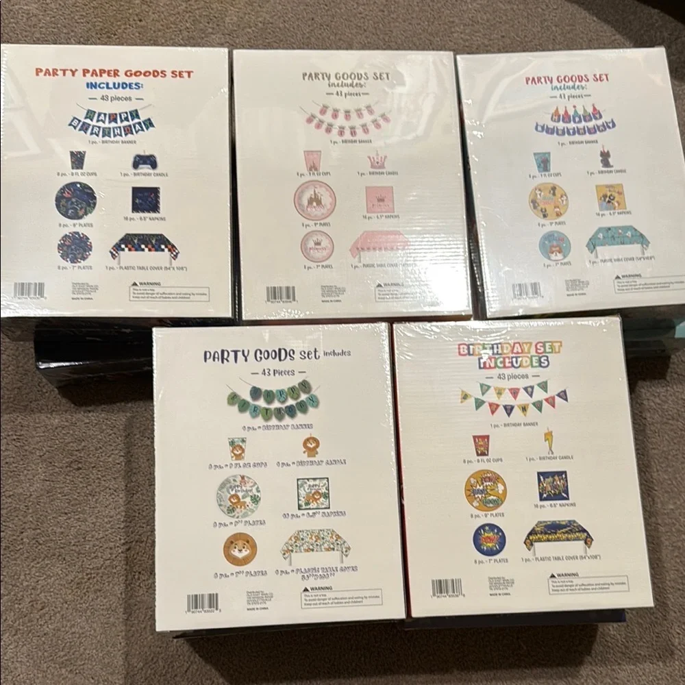 New Party in a Box Sets - Multiple Birthday Themes